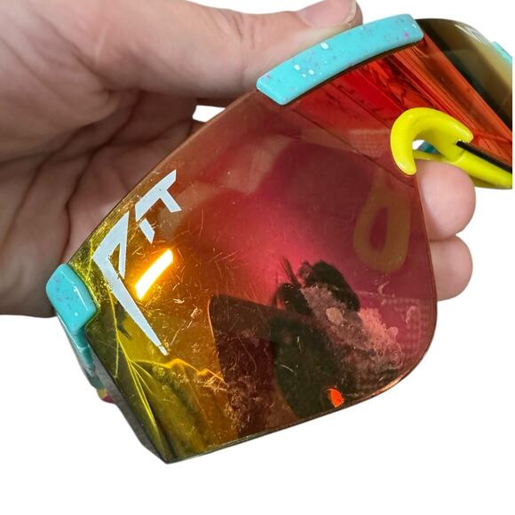 Pit Viper The Playmate 2000s Sunglasses Fair Preowned Retro Shield Sport Active - Picture 4 of 15